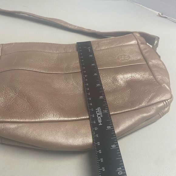 SAS Pebbled Metallic Tan Crossbody Shoulder Bag 10X3X7 Made in USA - Picture 8 of 15